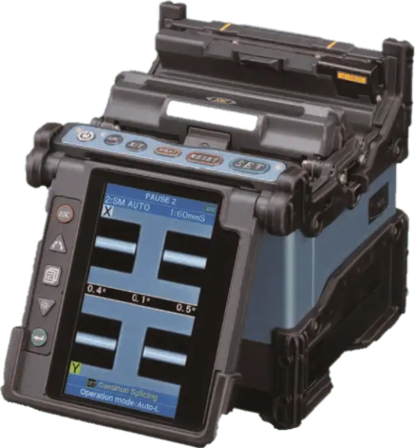 The Fujikura FSM70s, a core align,ment splicer used for telecom installations